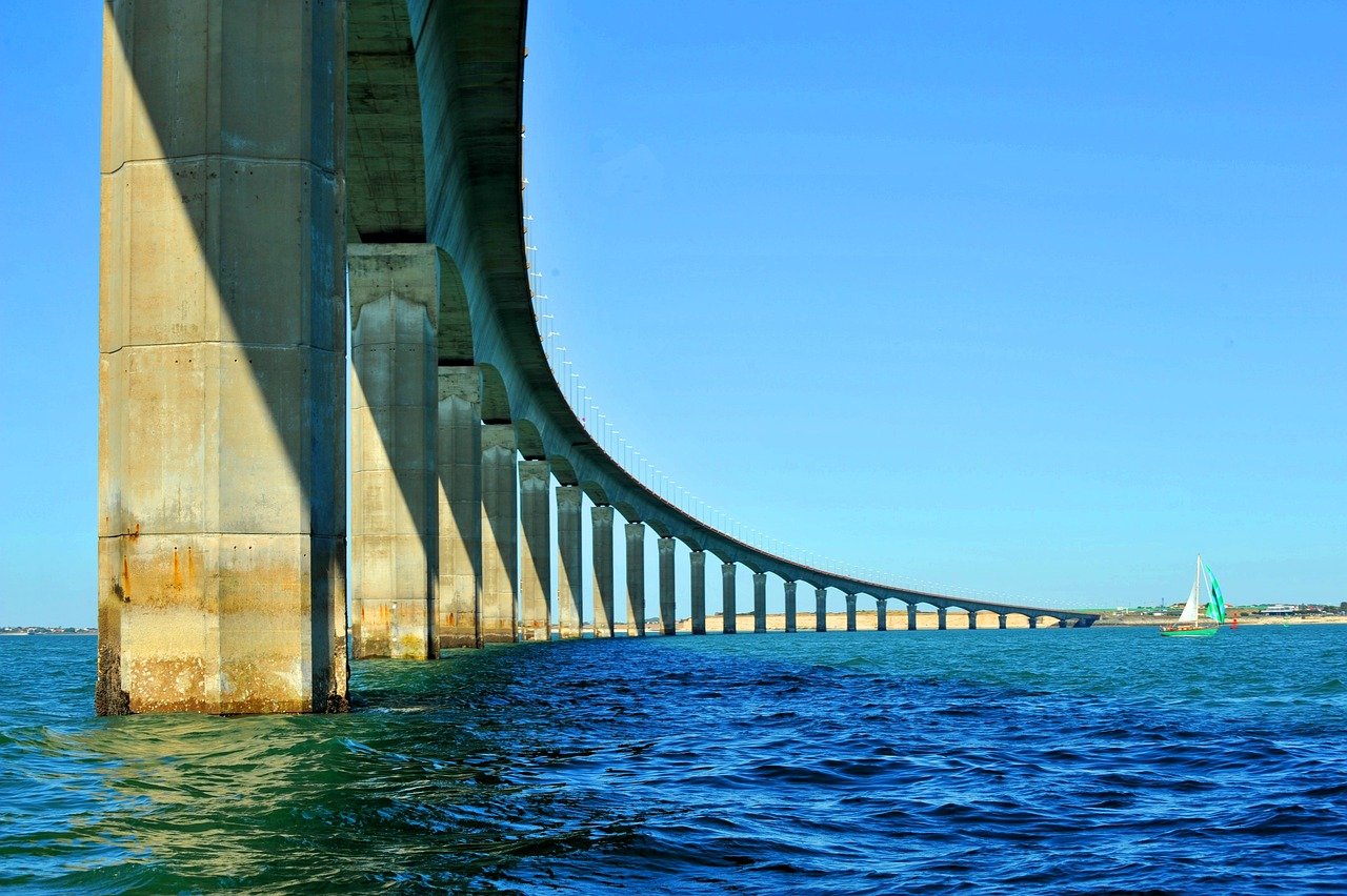 Île de Ré, Francia, puente, naturaleza, Rivedoux-Plage, La Rochelle, mar