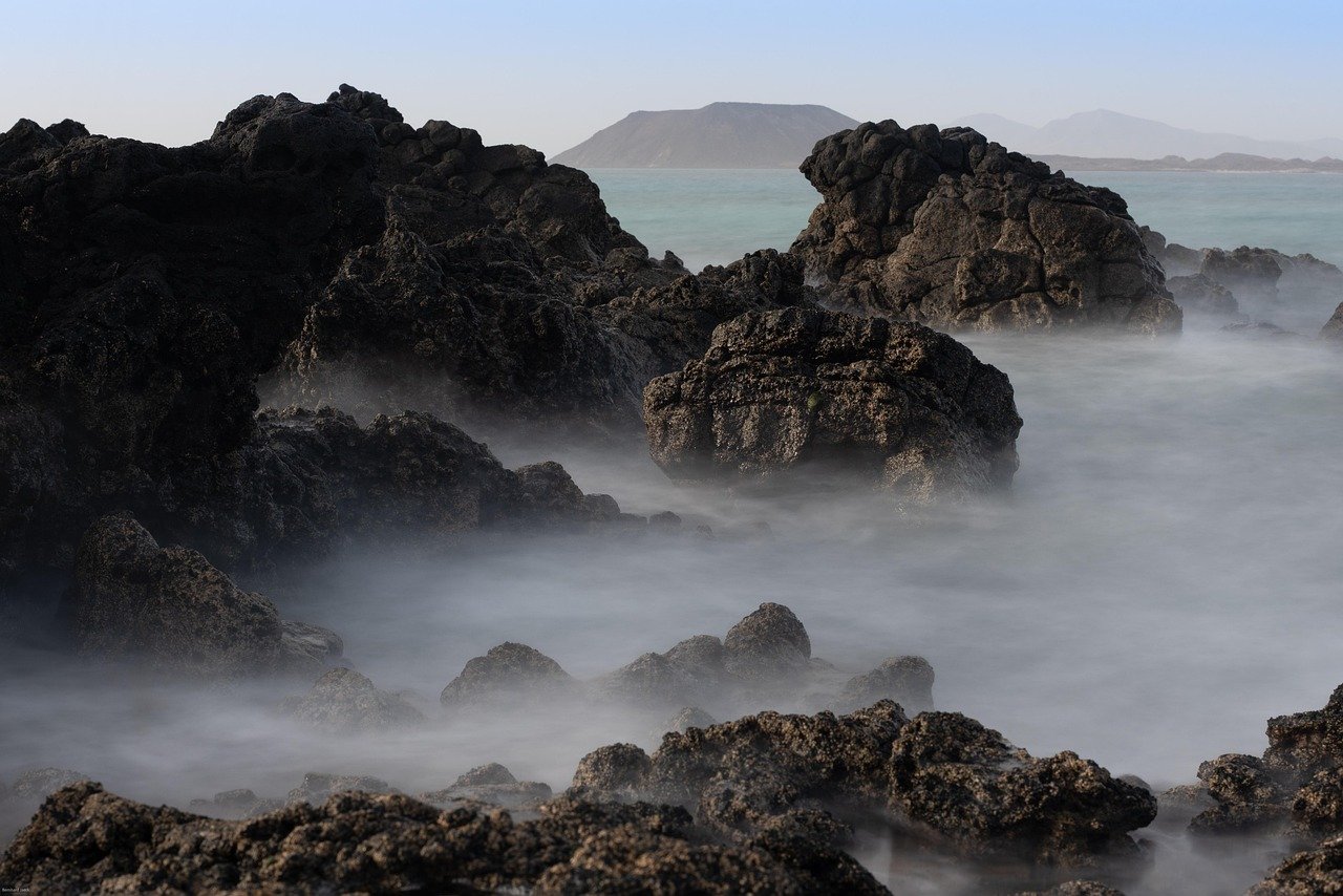 costa, mare, nebbia, roccioso, costa rocciosa, rocce, foschia, litorale, oceano, panoramico, natura, fuerteventura, spagna, litorale, spagna, spagna, spagna, spagna, spagna
