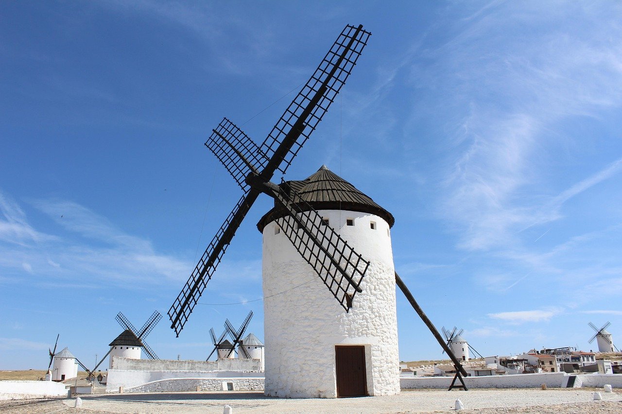 Windmühle, Cryptana-Feld, echte Stadt, Fleck, Cervantes, Don Quijote, Spanien, Architektur, Windmühle, Windmühle, Spanien, Spanien, Spanien, Spanien, Spanien