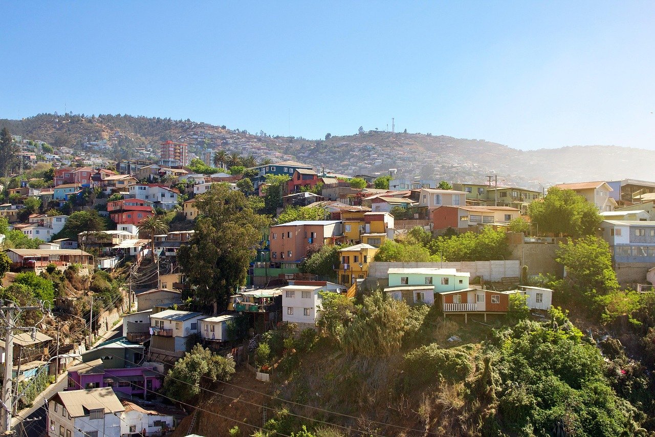 Cile, Valparaíso, cielo, collina, colorato, città, dipingere, case, creatività, cultura, blu, paesaggio, vista, panorama, Cile, Valparaíso, Valparaíso, Valparaíso, Valparaíso, Valparaíso