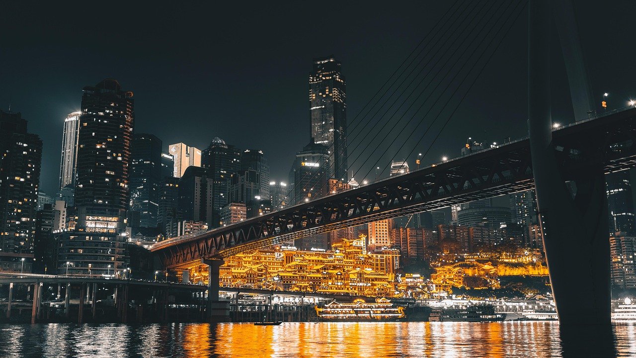 chongqing, china, city, hongyadong, night view, night lighting, yangtze river, municipalities, chongqing, chongqing, chongqing, chongqing, chongqing