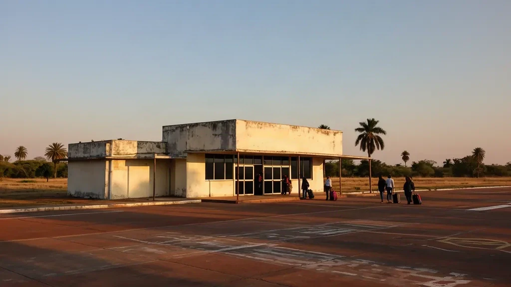 Low-rise terminal building and apron at Termal Airport PRQ in Presidencia Roque Sáenz Peña, Chaco, Argentina