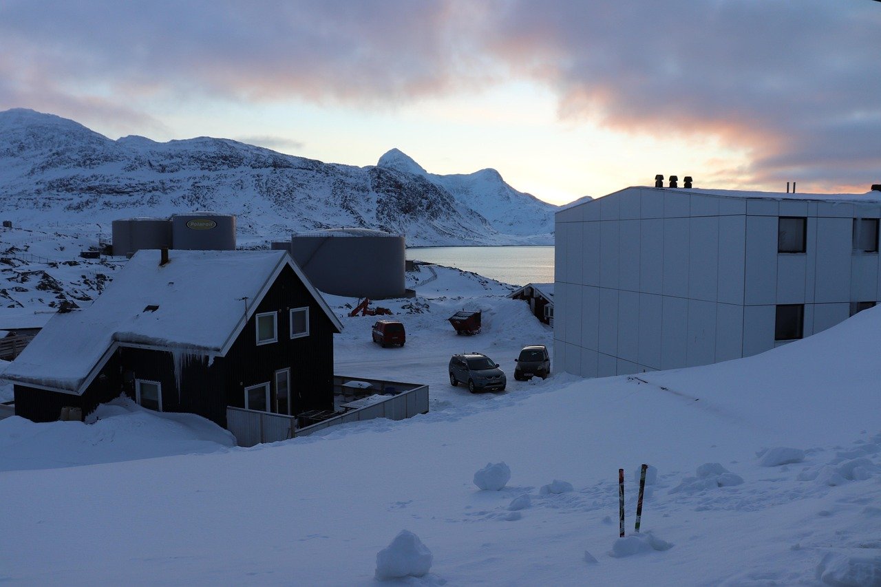 nuuk, groenland, nature, hiver, neige