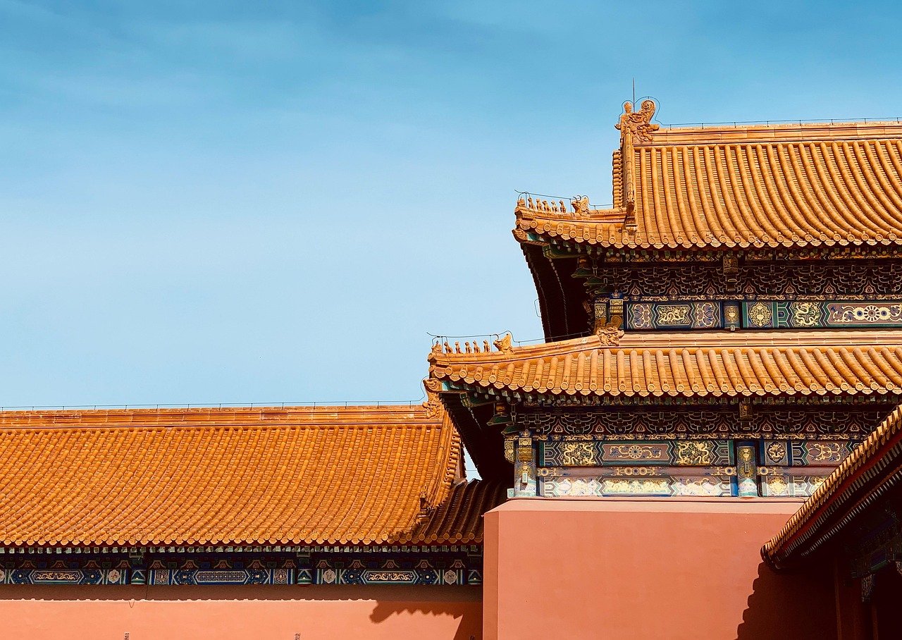 Chine, Pékin, bâtiment, voyage, histoire, culture, antiquité, Cité interdite, bleu, orange, Chine, Chine, Chine, Chine, Chine, Pékin, Pékin