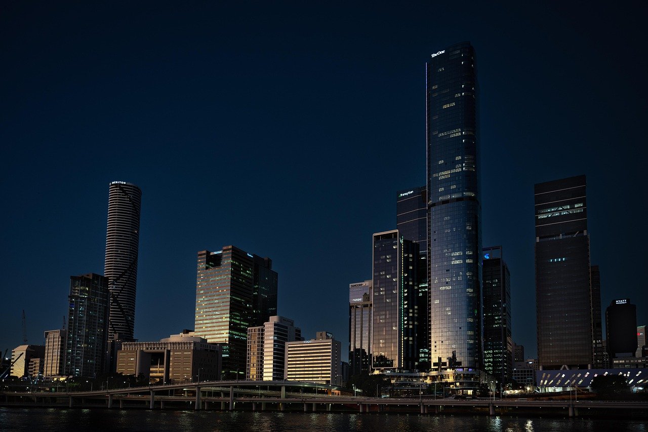 ligne d'horizon, brisbane, coucher de soleil, centre-ville, nature, bâtiment, architecture, nuit, paysage urbain, gratte-ciel, queensland, australie