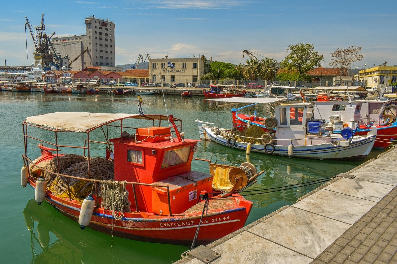 tekneler, liman, liman, deniz, iskele, kasaba, volos, doğa, yunanistan