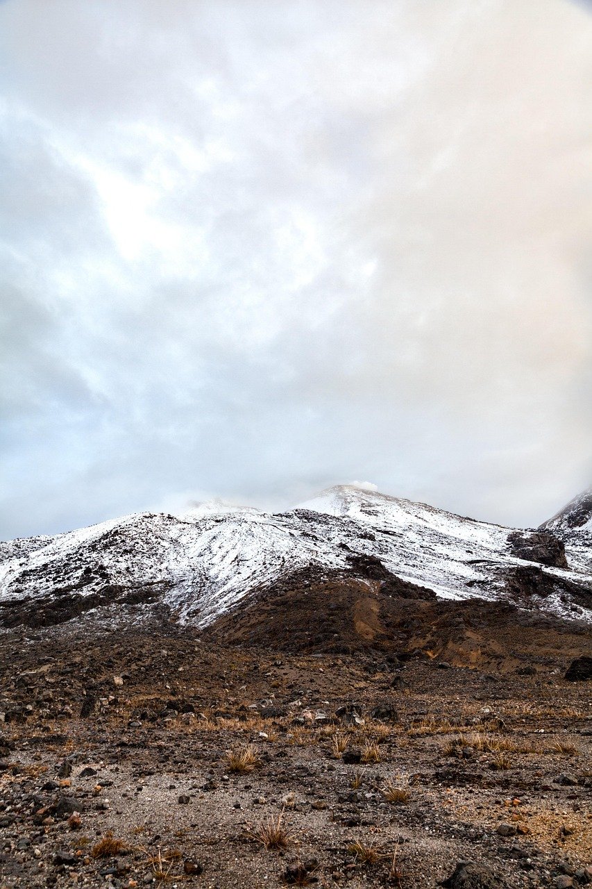 volcan, hiver, montagne, neige, nature, colombie, nariño, paysage