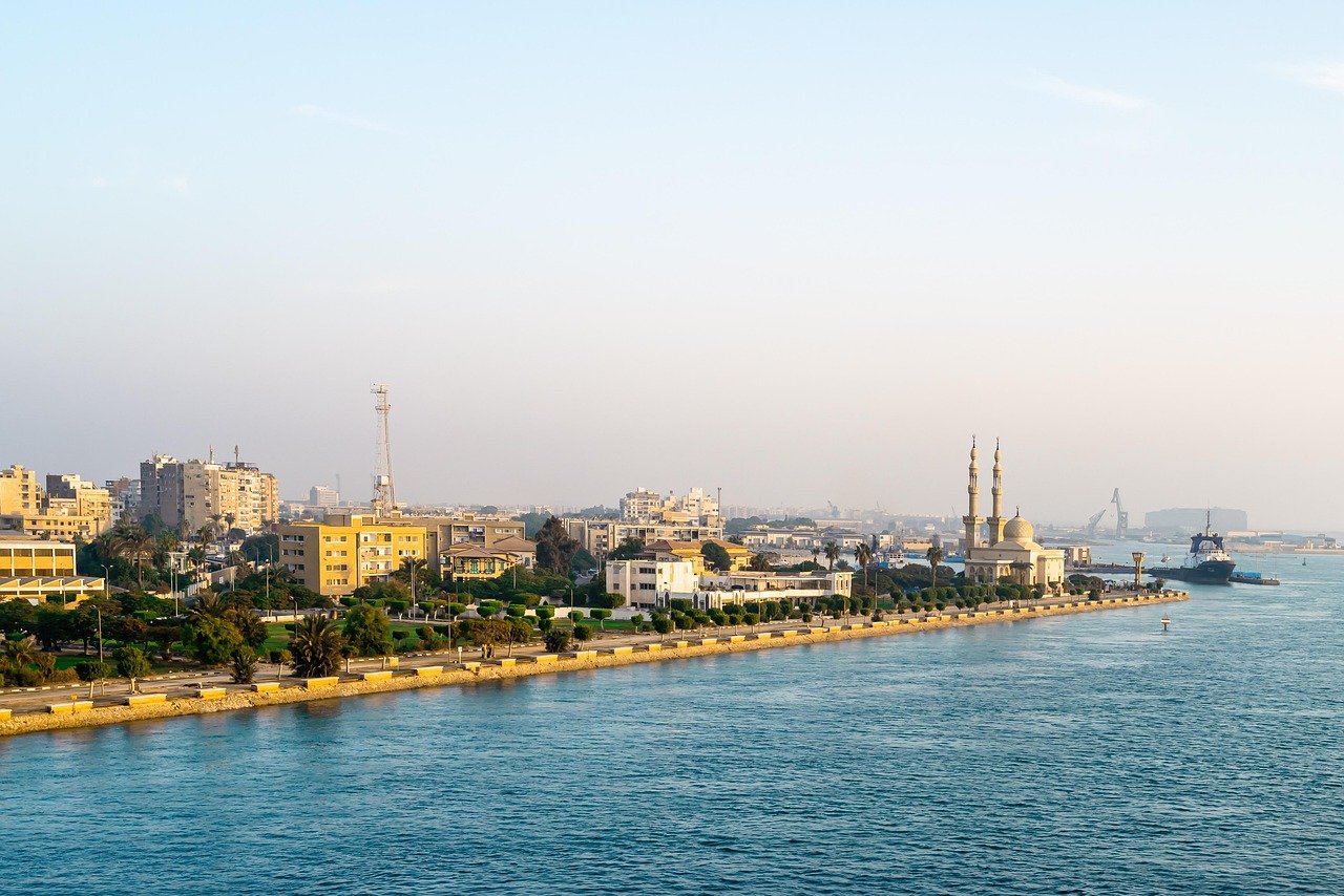 canal, mar, naturaleza, costa, orilla, Suez, Egipto
