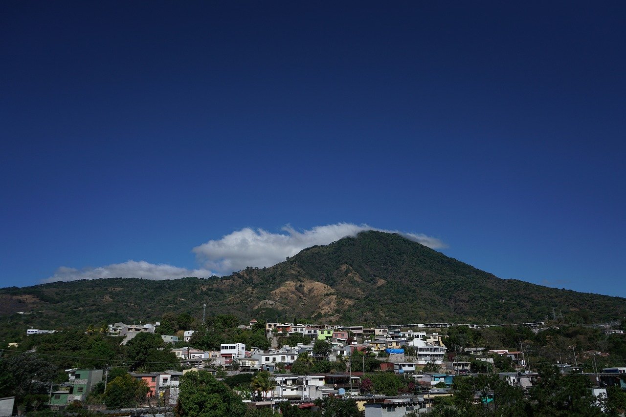 san salvador, el salvador, cielo azzurro, vulcano, paesaggio, natura, giorno, all'aperto, blu, viaggio, cielo