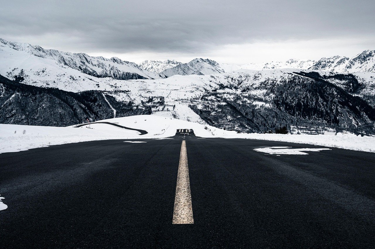 montagne, neve, strada, Pirenei, pista di decollo, altiporto, paesaggio, natura, inverno, neve, strada, strada, strada, strada, strada, inverno, inverno