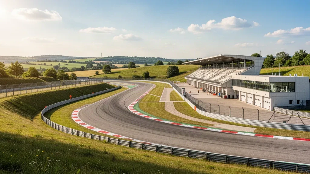 Circuito de carreras Hungaroring cerca de Budapest en el condado de Pest, Hungría, sede del Gran Premio de Hungría 2027 en un soleado día de verano