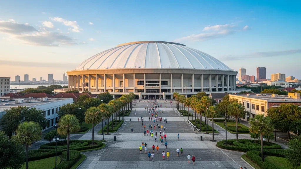 Essence Festival of Culture hafta sonuna ev sahipliği yapan New Orleans, Louisiana'daki Caesars Superdome'un dış görünümü