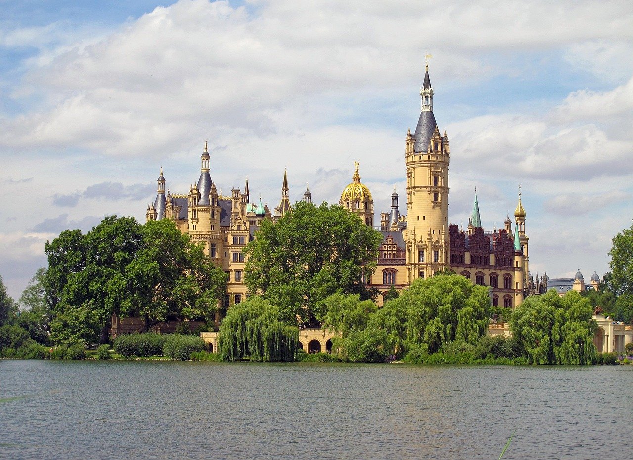 castello di Schwerin, lago, Schwerin, LAP, natura, estate