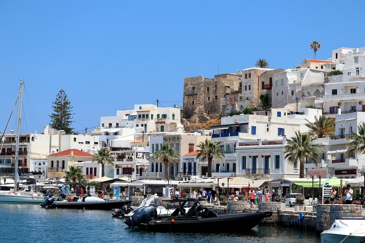 Naxos, Griechenland, Hafen, historisches Zentrum, Kykladen, Natur, Insel, Meer, Ozean
