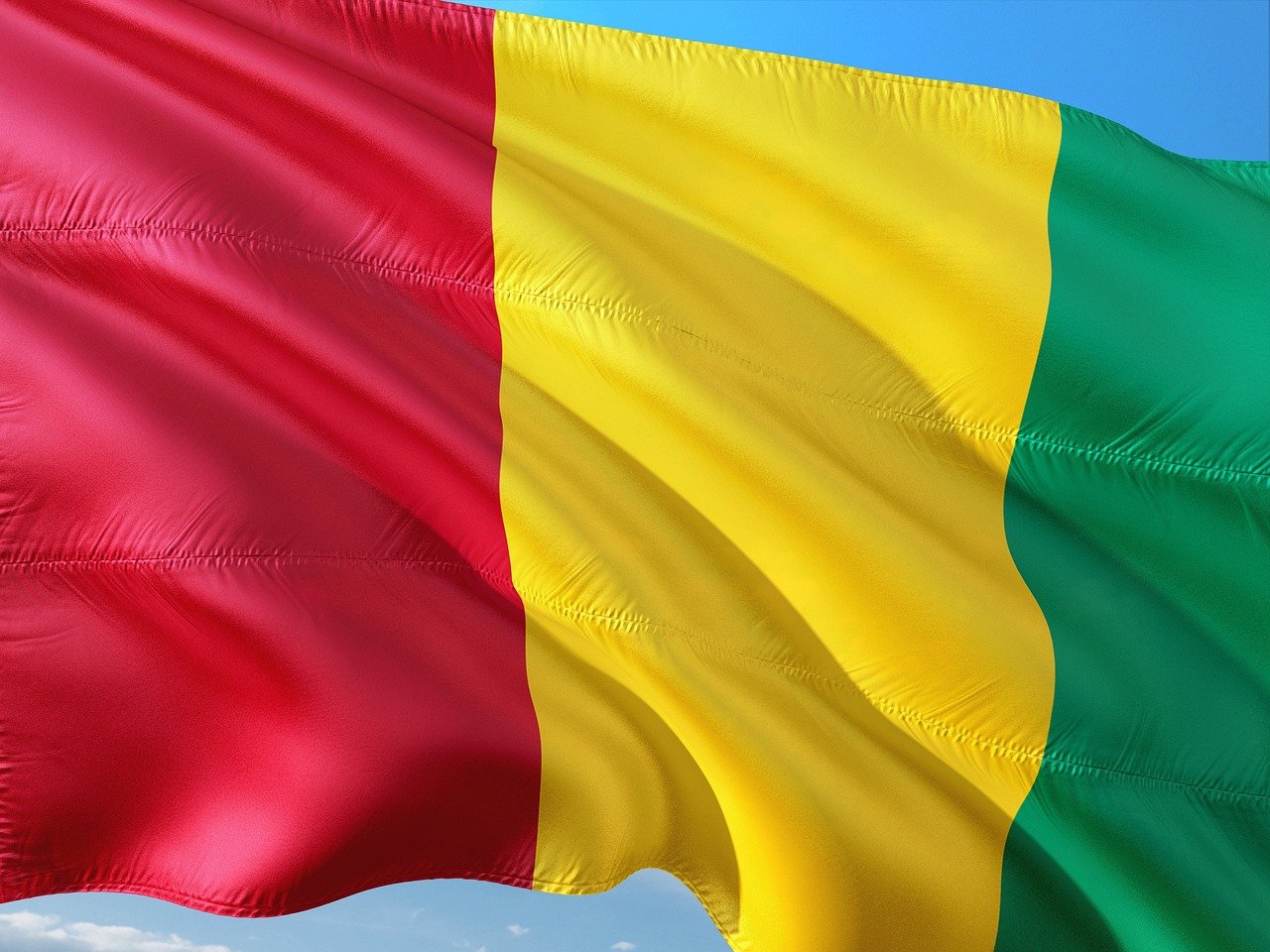 bandera, guinea, pancarta, áfrica occidental