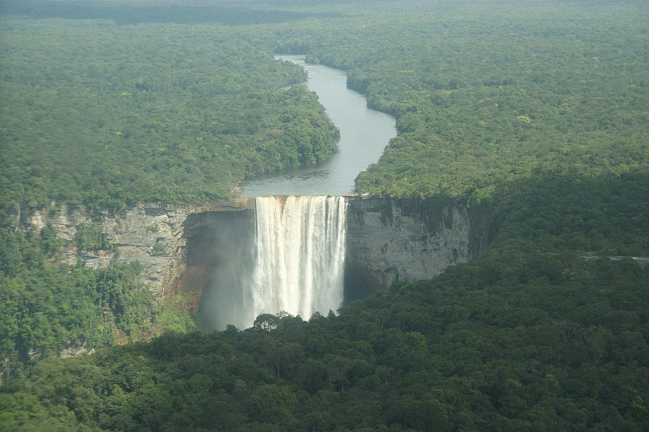 cascate, una singola caduta, Guyana, foresta pluviale, natura, cascate Kaieteur, Guyana, Guyana, Guyana, Guyana, Guyana, cascate Kaieteur