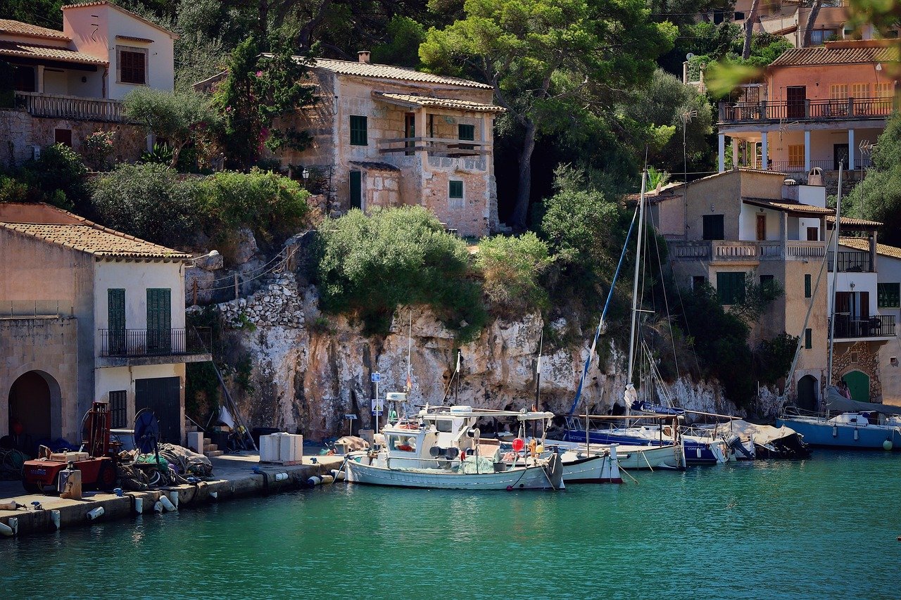 sea, port, village, boats, fishing village, spain, mallorca, nature, majorca