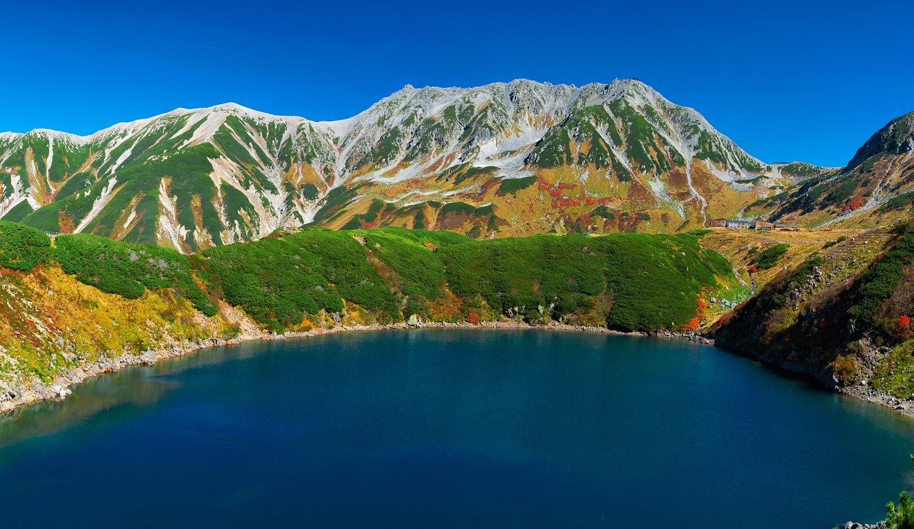 volcanic lake, mountainous landscape, autumn, tateyama, northern alps, japan, autumn, tateyama, tateyama, japan, japan, japan, japan, japan