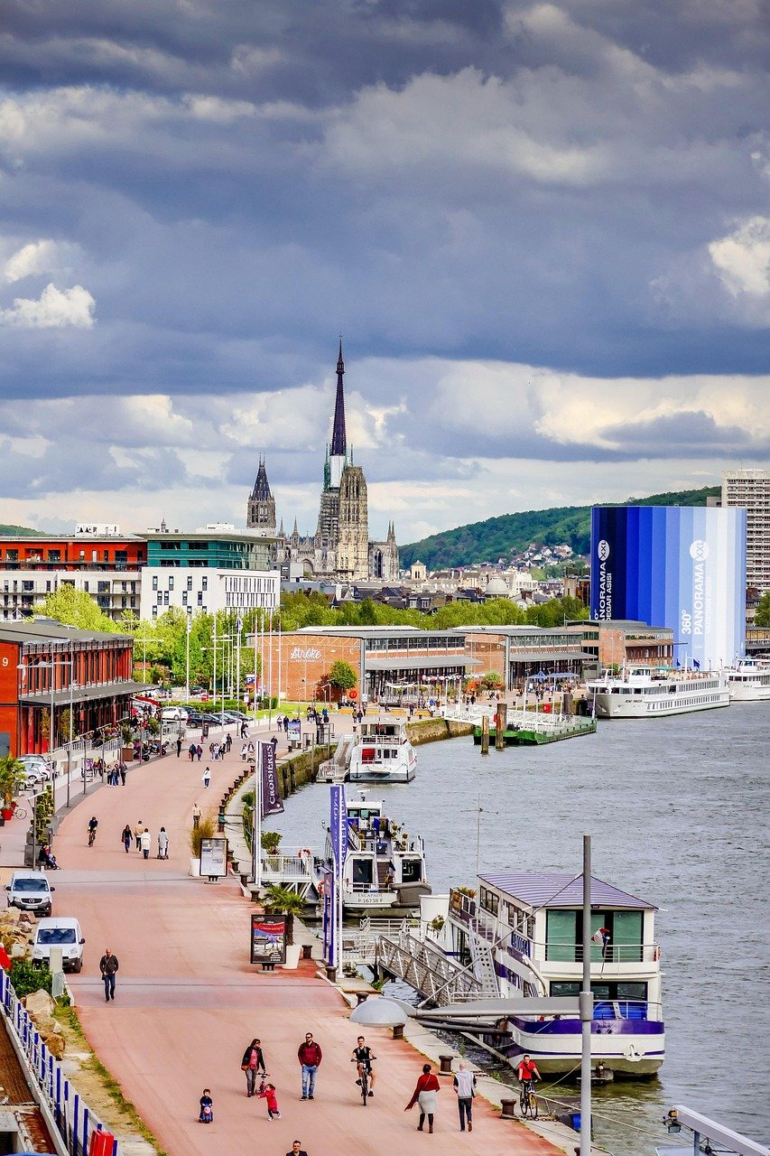 ruan, normandía, ciudad, francia, naturaleza, marítimo saludable, catedral, nubes