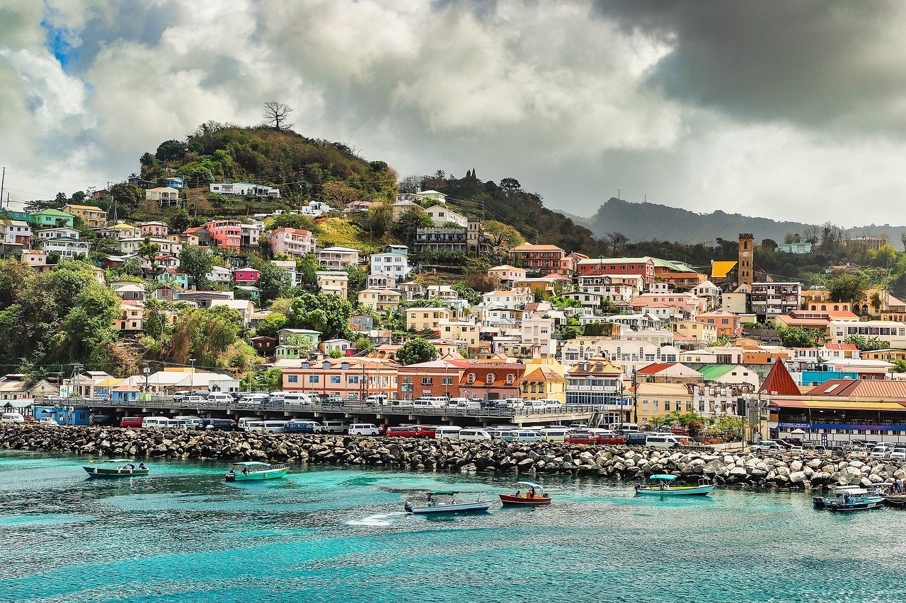 grenada, st, georges, caribbean, tropical, luxury, town, summer, vacation, harbor, port, nature, boat, seaport, holiday, water, sea, outdoors, leisure, coast