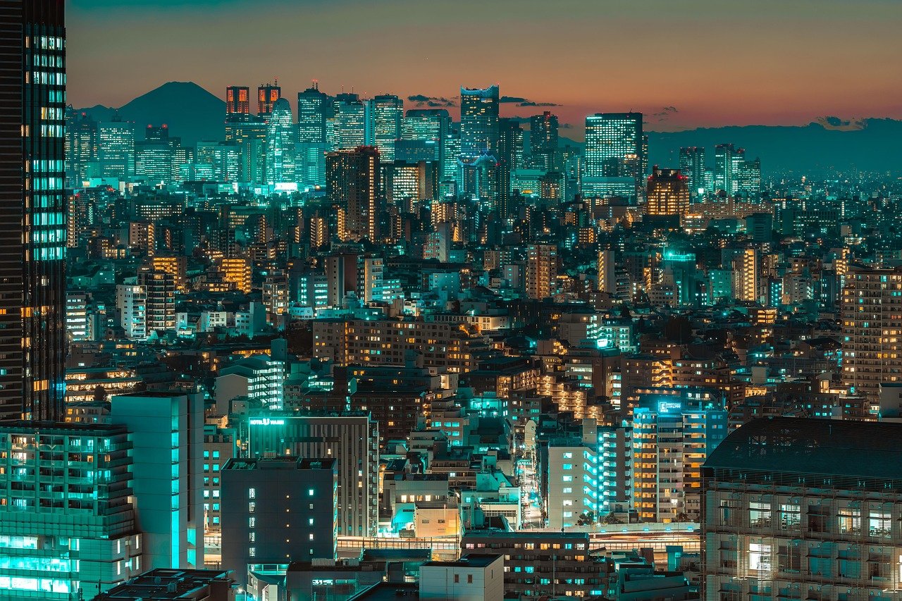 tokyo, japonya, binalar, şehir, gökdelenler, kentsel, gece, metropol, ışıklar
