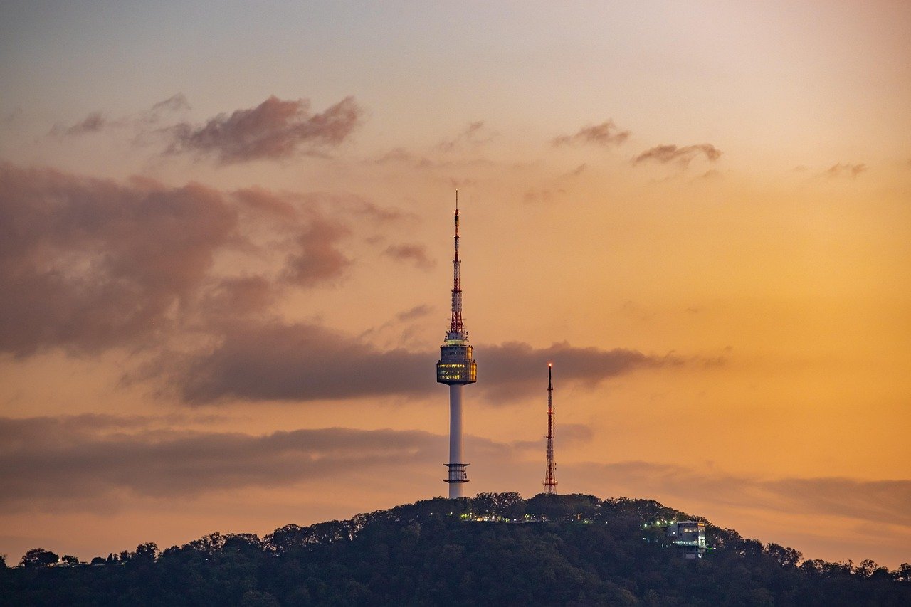 vista nocturna, oscuro, Seúl, Corea, República de Corea, ciudad, Torre Namsan, Seúl, Seúl, Seúl, Seúl, Seúl, Corea, Corea, Corea, Corea