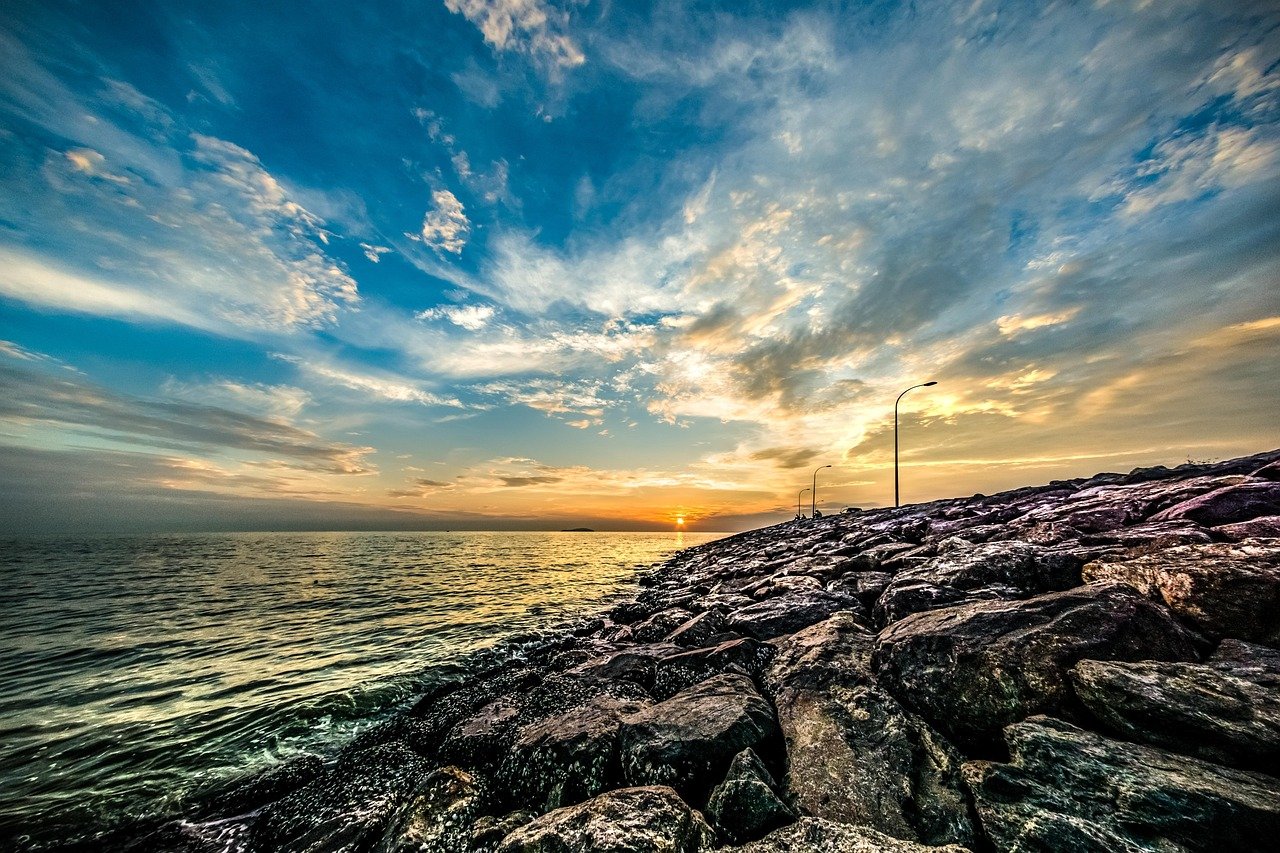 cielo, atardecer, mar, naturaleza, agua, costa, nublado, pontian, malasia, johor, malasia, malasia, malasia, johor, johor, johor, johor, johor