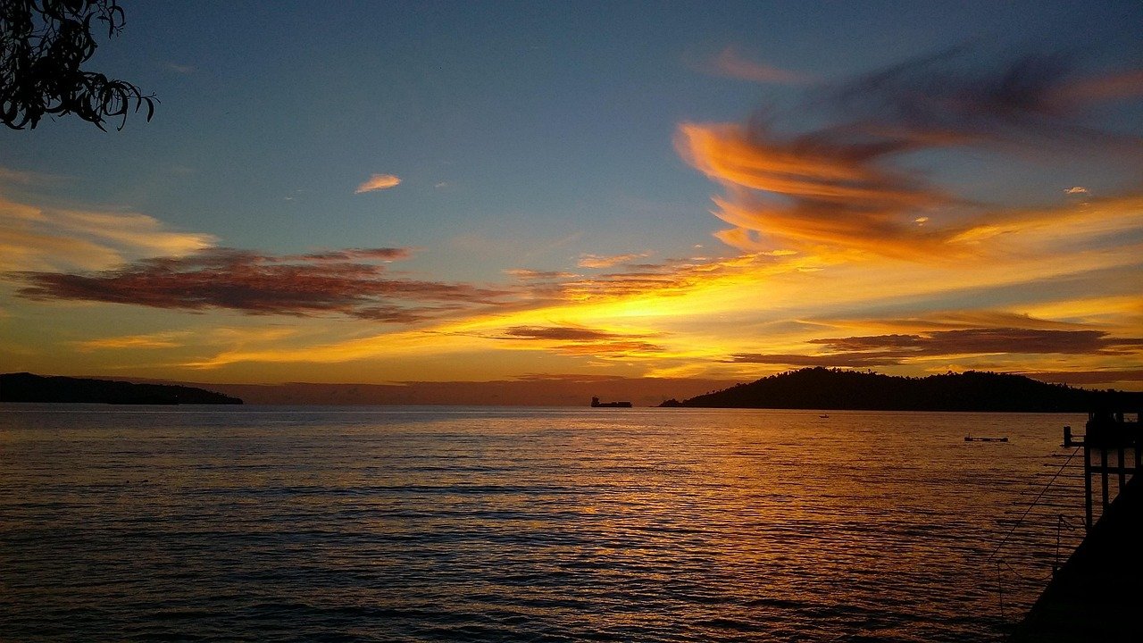 gün batımı, kota kinabalu, doğa, malezya, sabah