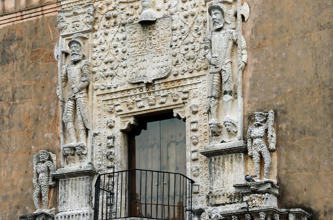 messico, merida, yucatan, cattedrale, facciata, scultura, colonizzazione, arte, coloniale, spagnolo, merida, merida, merida, merida, merida, yucatan, yucatan, colonizzazione