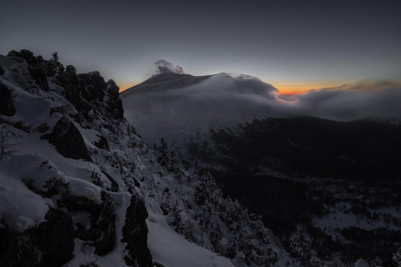 coucher de soleil, montagne, volcan, nature, paysage, nature, nature, nature, nature, nature