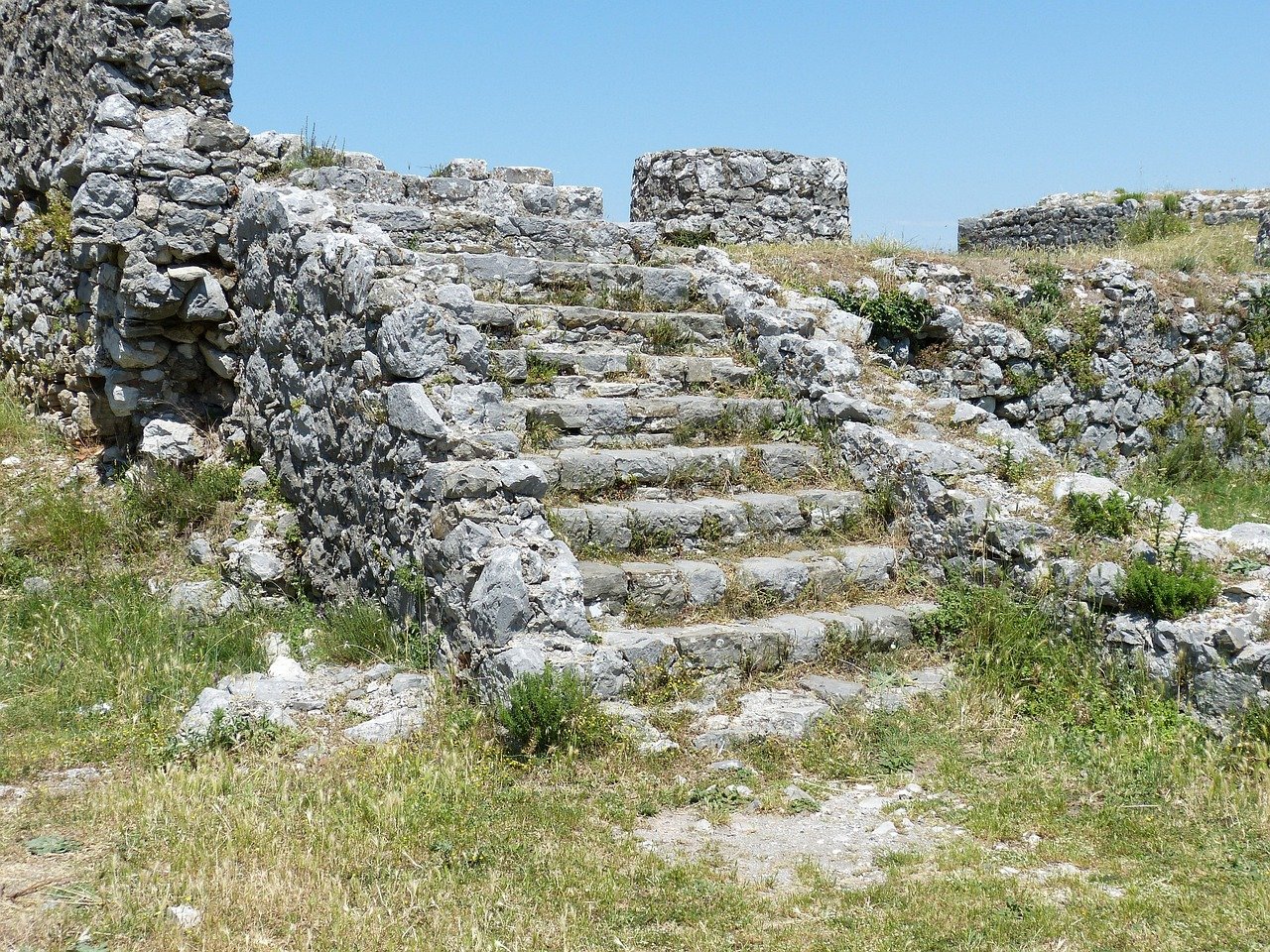 albania, castillo, ruina, shkoder, balcanes, fortaleza, histórico, escaleras, piedra, nivel, albania, albania, albania, albania, albania