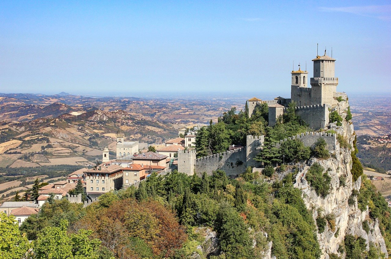 san marino'nun üç kulesi, san marino kalesi, dağ, mimari, manzara, monte titano, doğa, san marino