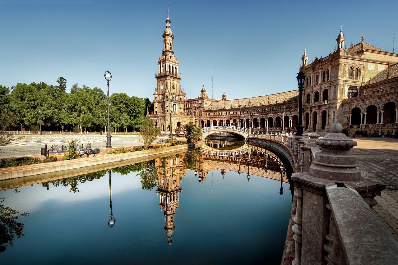 şehir, şehir manzarası, mimari, bina, seyahat, nikon, sevilla, ispanya, yansıma, havuz, saray, kule, sevilla, ispanya, ispanya, ispanya, ispanya, ispanya