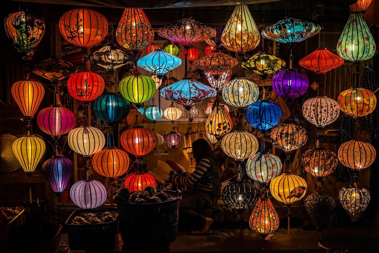pazar, lambalar, ışık, kişi, hoi an, vietnam, lambingons, pazar, hoi an, vietnam, vietnam, vietnam, vietnam, vietnam