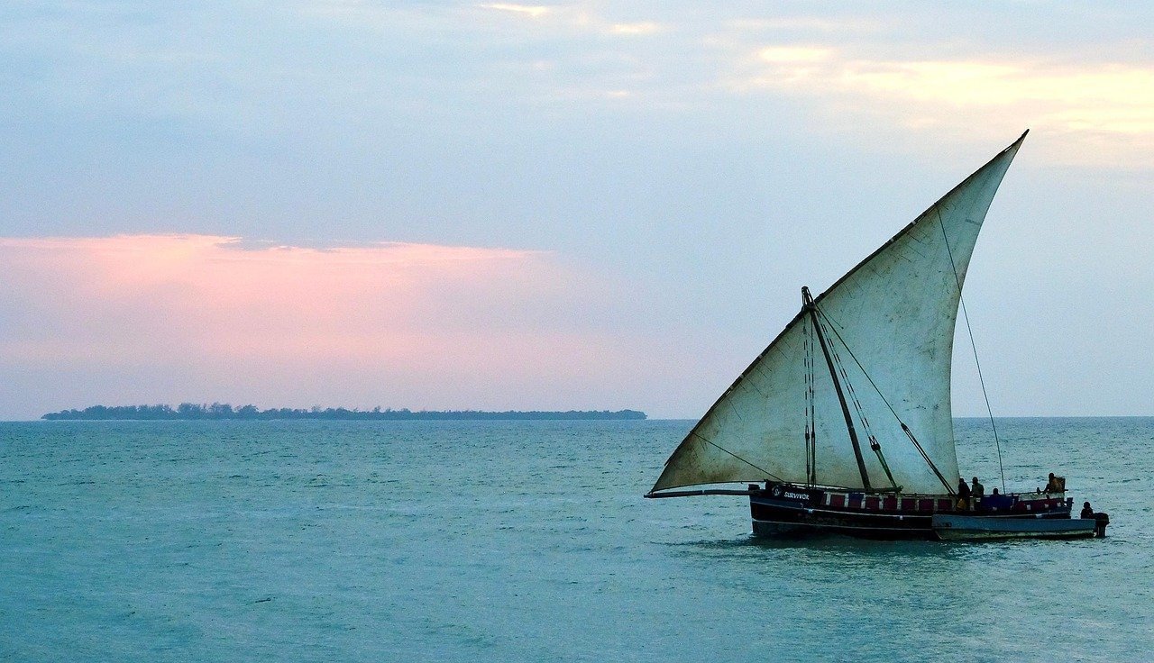 barca, mare, oceano, spiaggia, dhow, natura, zanzibar, stone town