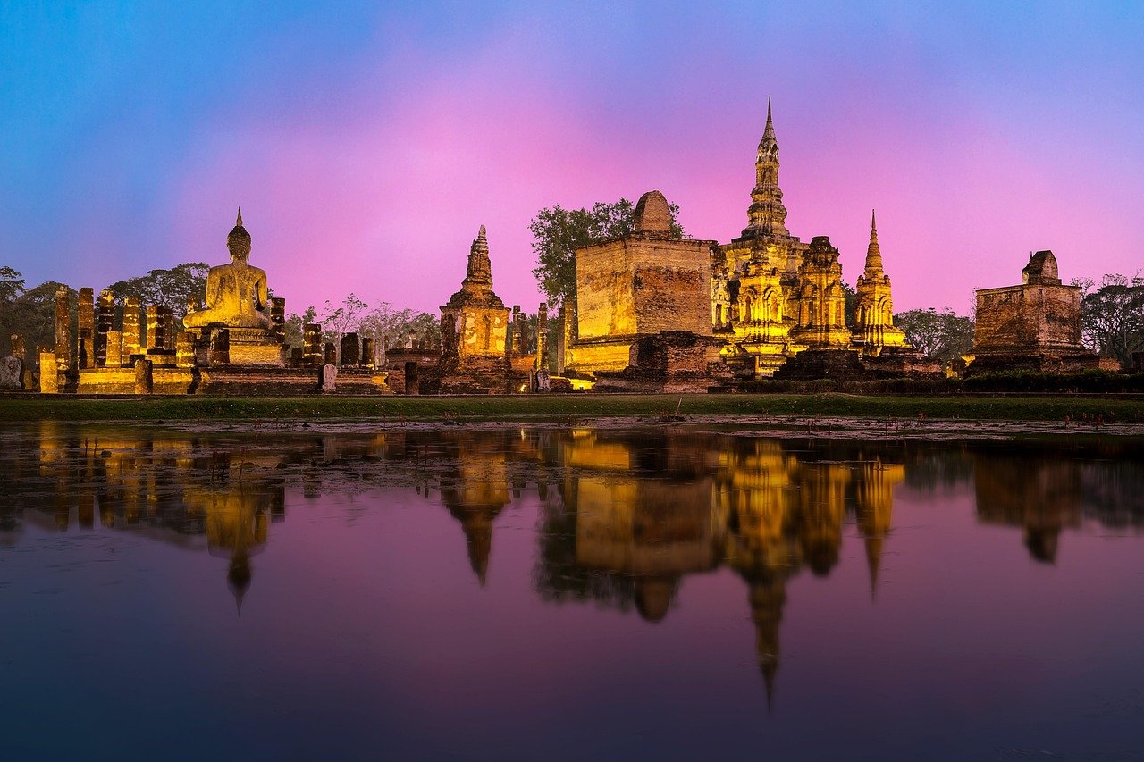 phra nakhon si ayutthaya, lagoon, reflection, ayutthaya, water reflection, mirroring, illuminated, sunset, dusk, twilight, buddha, ancient, architecture, art, asia, thailand, nature, pagoda, buddha purnima, phuket, statue, sukhothai, sunrise, water
