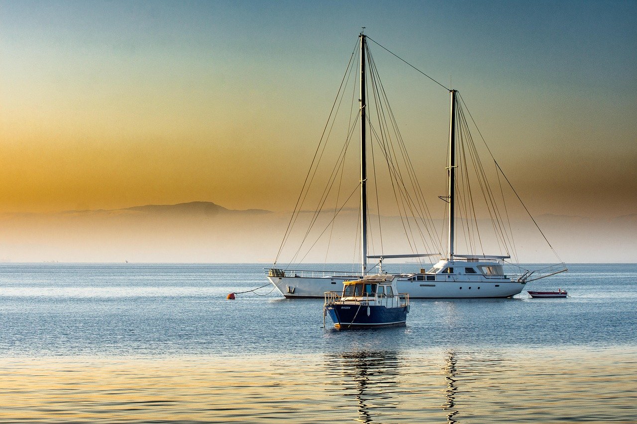 boats, yacht, sea, ship, yachting, boating, sailboat, vessels, sailing vessels, sunset, dusk, seascape, horizon, water, marina, travel, nature, ocean, turkey, tuzla bay