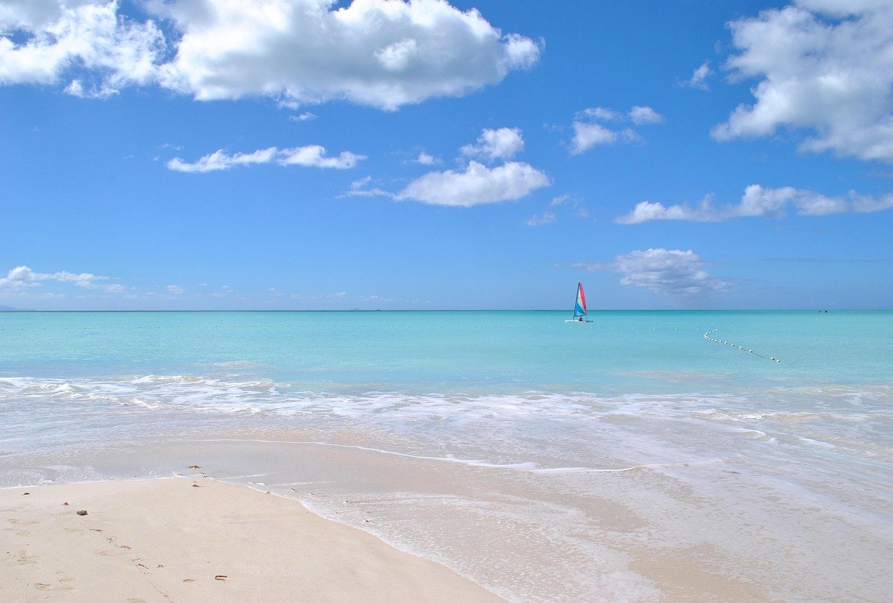 caribbean, beach, sea, sand, nature, antigua