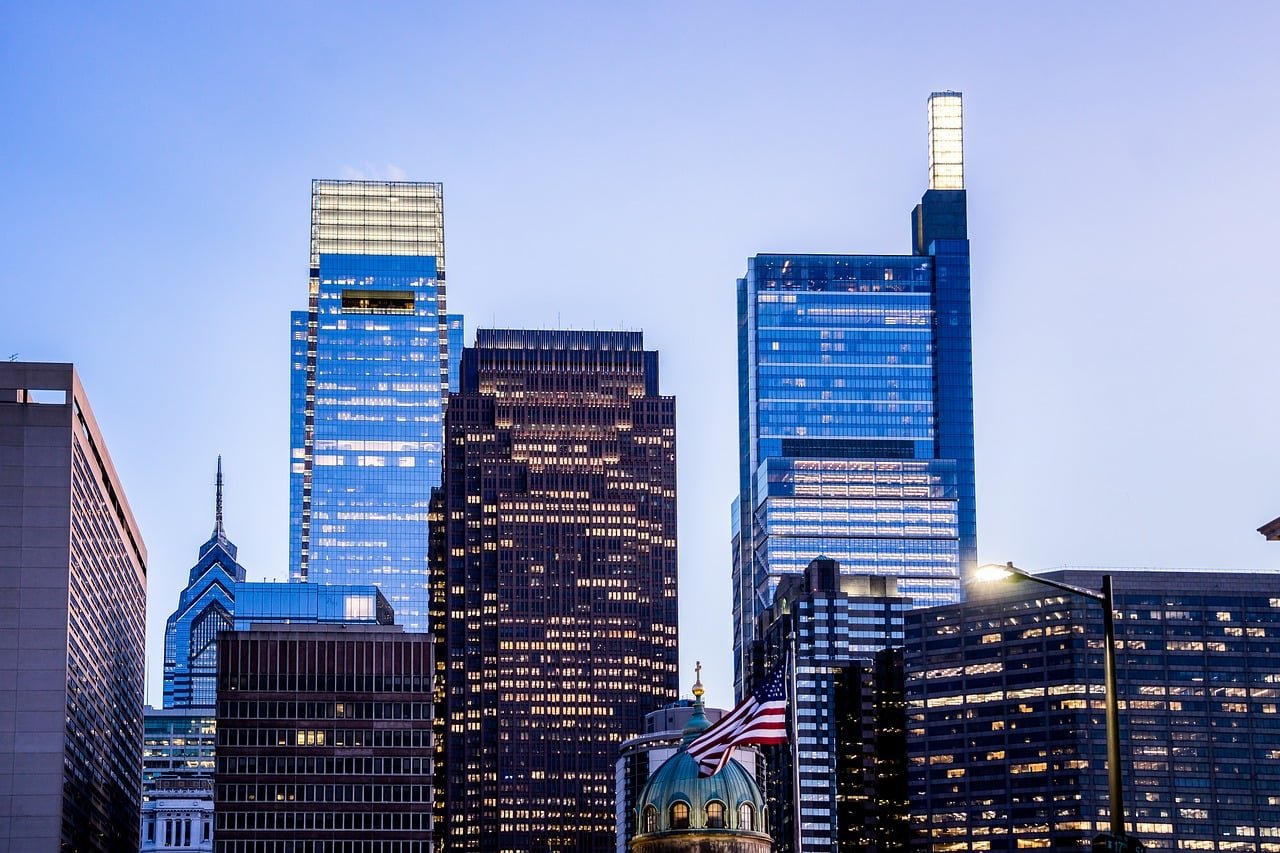 filadelfia, stati uniti, grattacieli, città, edificio, urbano, paesaggio urbano, architettura, america, pennsylvania, skyline, panorama