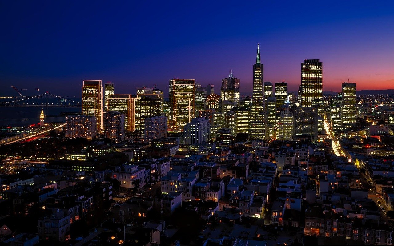 transamerica pyramid, silüet, şehir, şehir manzarası, binalar, kentsel, kentsel manzara, metro, metropol, şehir ışıkları, aydınlatılmış, san francisco, california, şehir merkezi, simge yapı, mimari, şehir, san francisco, san francisco, san francisco, san francisco