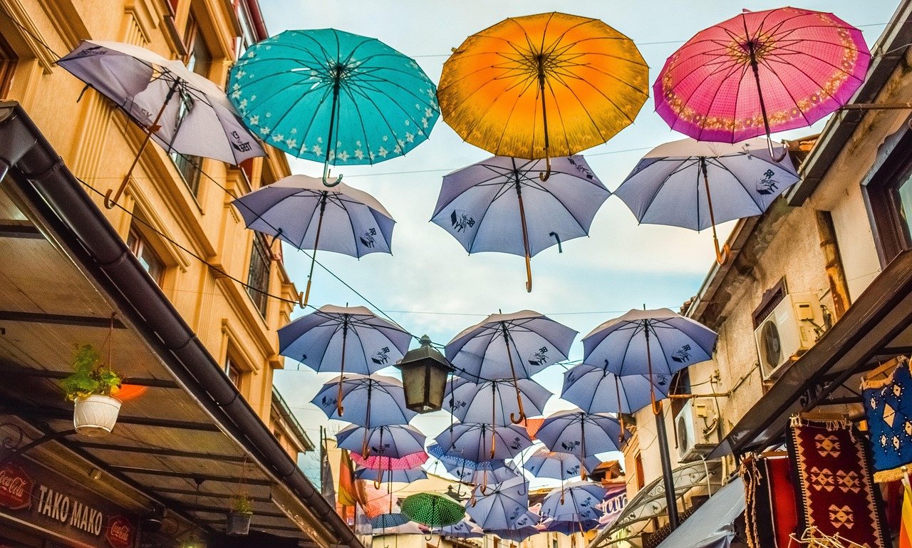 Skopje, Macédoine du Nord, vieux bazar, parapluies, voyage, tourisme, Skopje, Skopje, Skopje, Skopje, Skopje