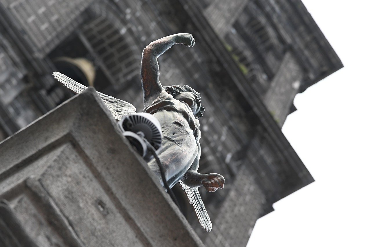 ange, statue, religion, cathédrale, puebla, mexique, ville, mexicain, vacances, paysage, architecture, tourisme