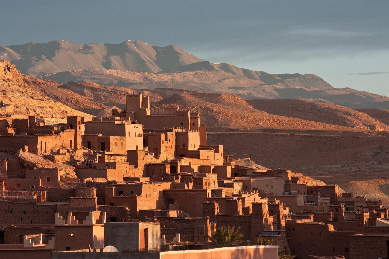 Maroc, nature, Aït Benhaddou, kasbah, Afrique, village, montagnes, forteresse, qasba, qasaba, casbah, architecture, paysage