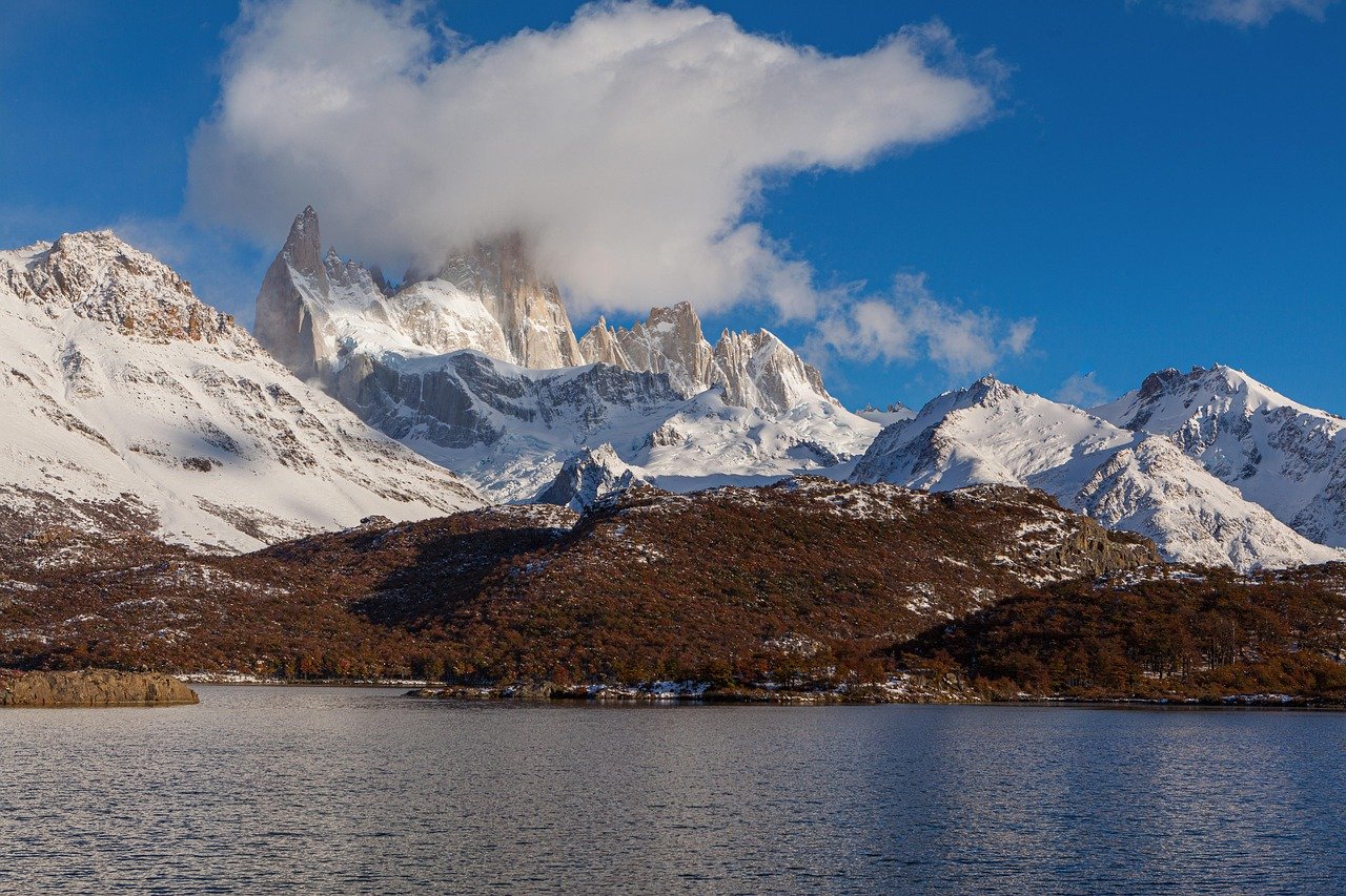 el chalten, fitz roy, montañas, nieve, lago, agua, orilla, nube, cielo, pico, cumbre, patagonia, argentina, naturaleza, paisaje, montañas, lago, lago, nube, nube, nube, nube, patagonia, patagonia, argentina, argentina, argentina, argentina, argentina, l