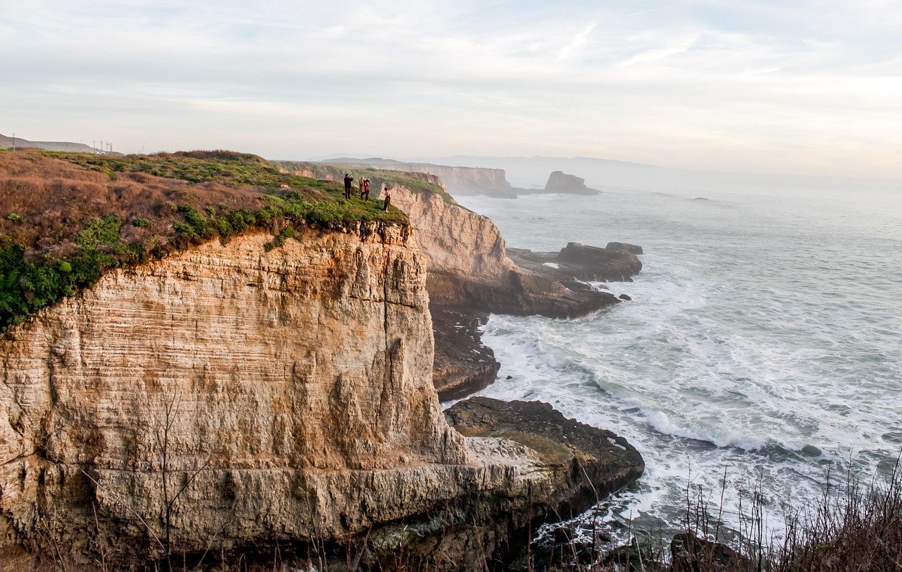 santa cruz, blue sky, california, shore, ocean, santa, cruz, beach, coast, landscape, pacific, water, surf, sea, sky, coastline, sunset, usa, nature, travel, wave, rock, shoreline, scenic, tourism, lighthouse, architecture, tower, sunrise, house, landmark