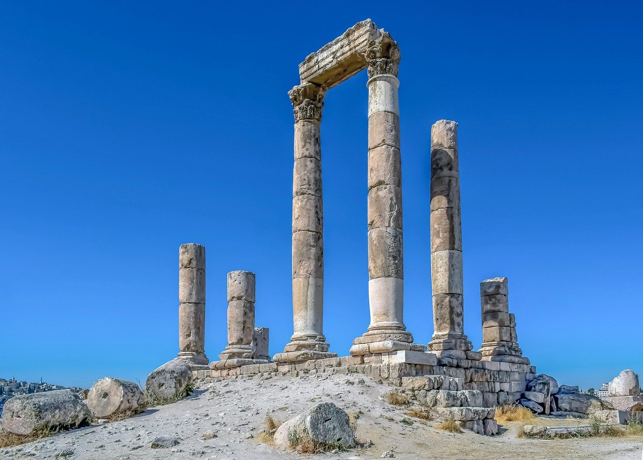 Herkül tapınağı, sütunlar, Roma tapınağı, tarihi alan, Amman kalesi, antik, tarihi, seyahat, turizm, arkeoloji, eski şehir, Amman, Ürdün, sütunlar, sütunlar, antik, Amman, Ürdün, Ürdün, Ürdün, Ürdün, Ürdün
