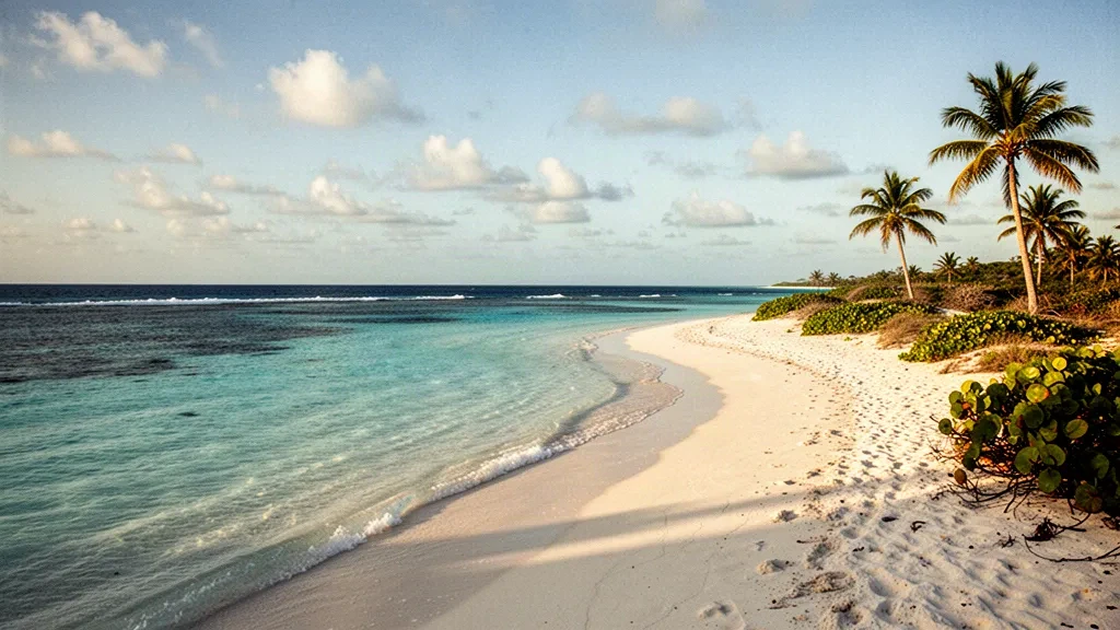 Eau turquoise et sable blanc de Grace Bay Beach à Providenciales, îles Turques-et-Caïques, sous un ciel caribéen dégagé