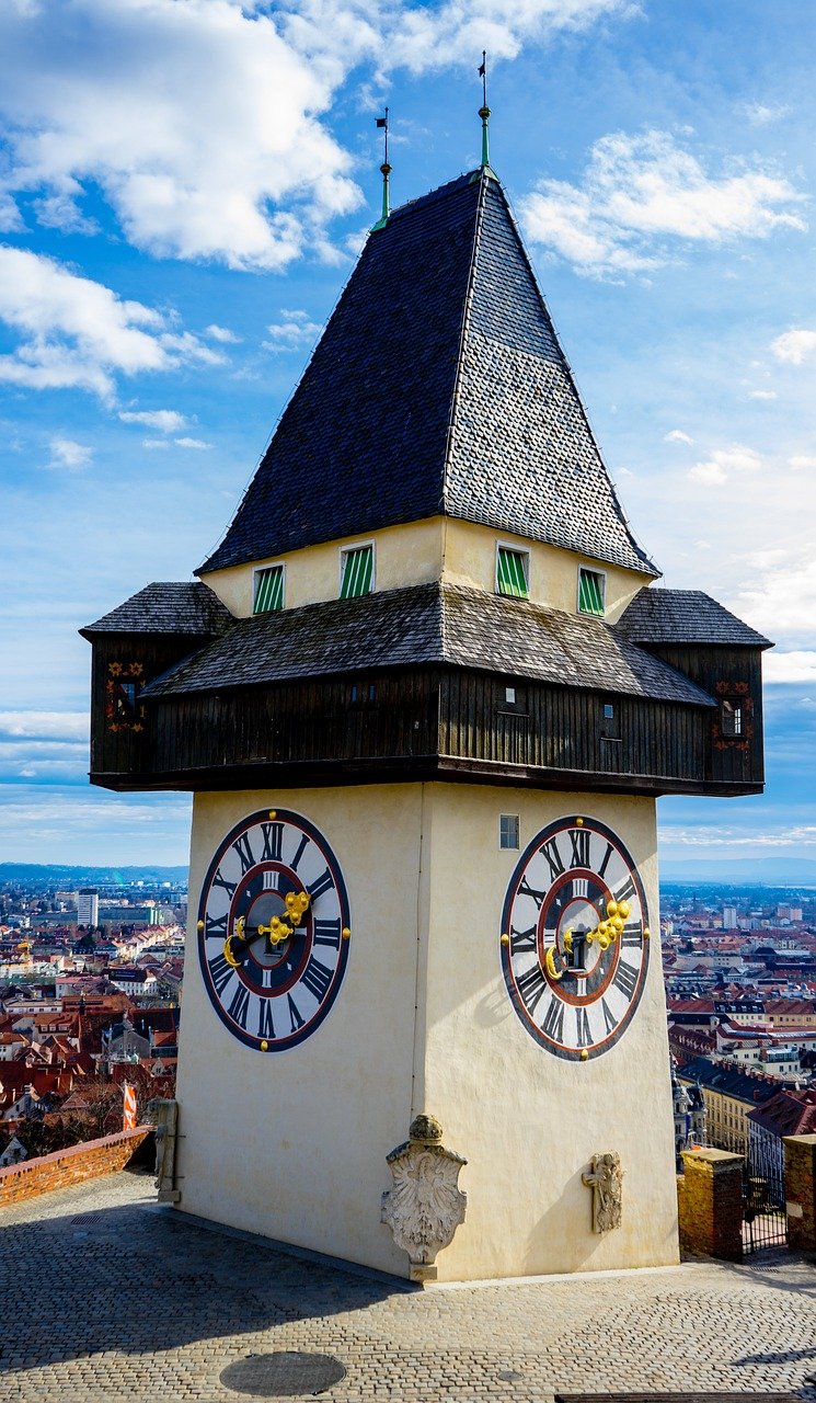 graz, torre del reloj, estiria, austria, hora, hora, minuto, segundo, atemporal, manecillas del reloj, indicador, turismo, punto de referencia, reloj, ciudad, arquitectura, torre, schlossberg, edad media, fachada, castillo, mur, fortaleza, graz, graz, graz, graz, graz, schlossberg