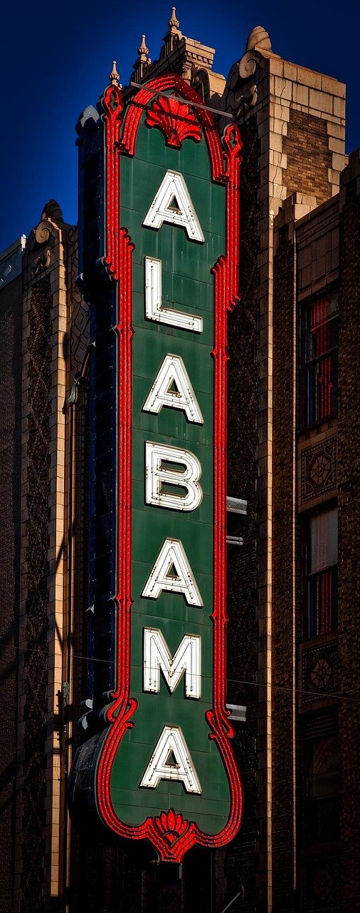 Birmingham, Alabama, Alabama Theatre, Theater, Kino, Film, Kino, Schild, HDR, Wahrzeichen, historisch, Stadt, Städte, urban, Innenstadt, Alabama, Alabama, Alabama, Alabama, Alabama