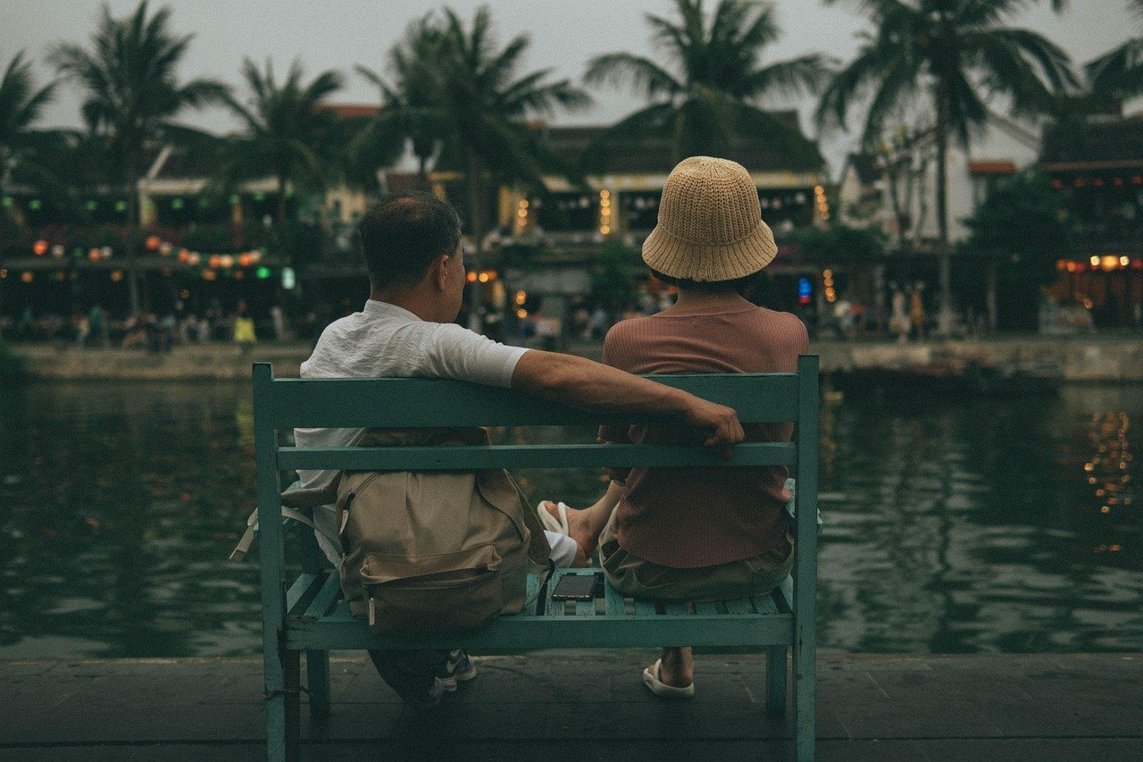 çift, aşk, erkek, kadınlar, hoi an antik kenti, vietnam, vietnamlı, hoai nehri